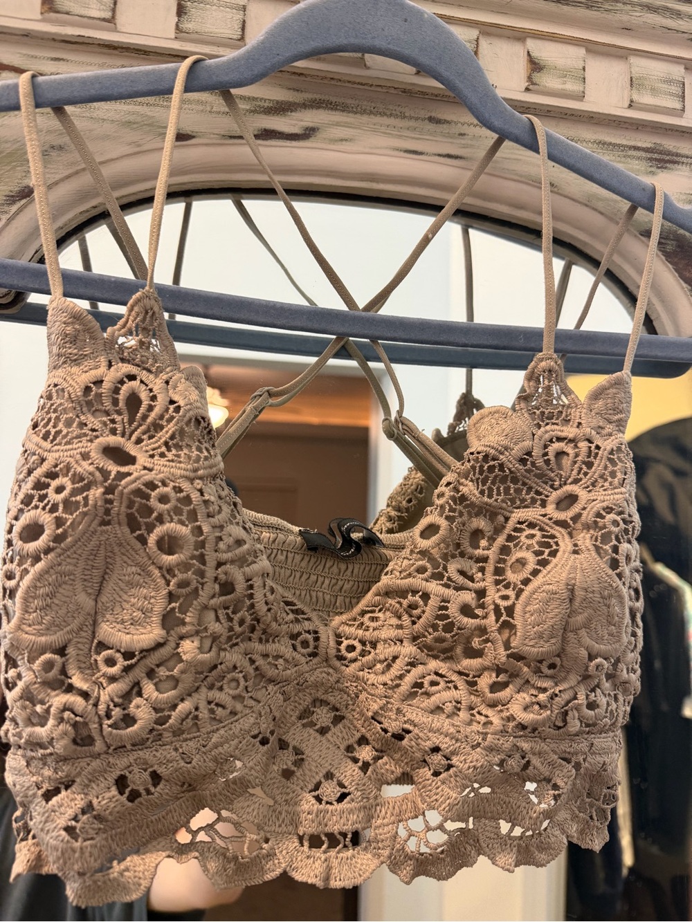Tan Crochet Lace Bralette